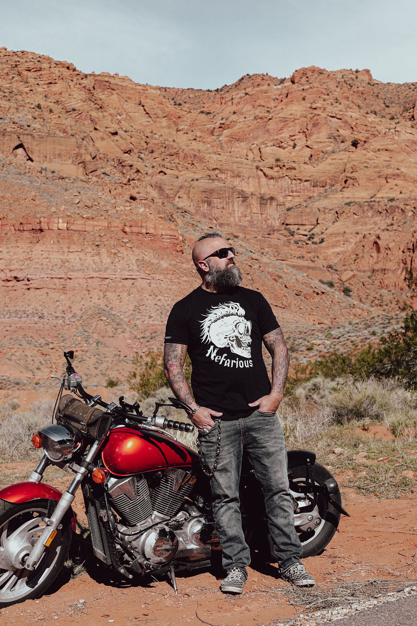OG White Skull - Long Body Tee - 4-5 inches of more coverage!