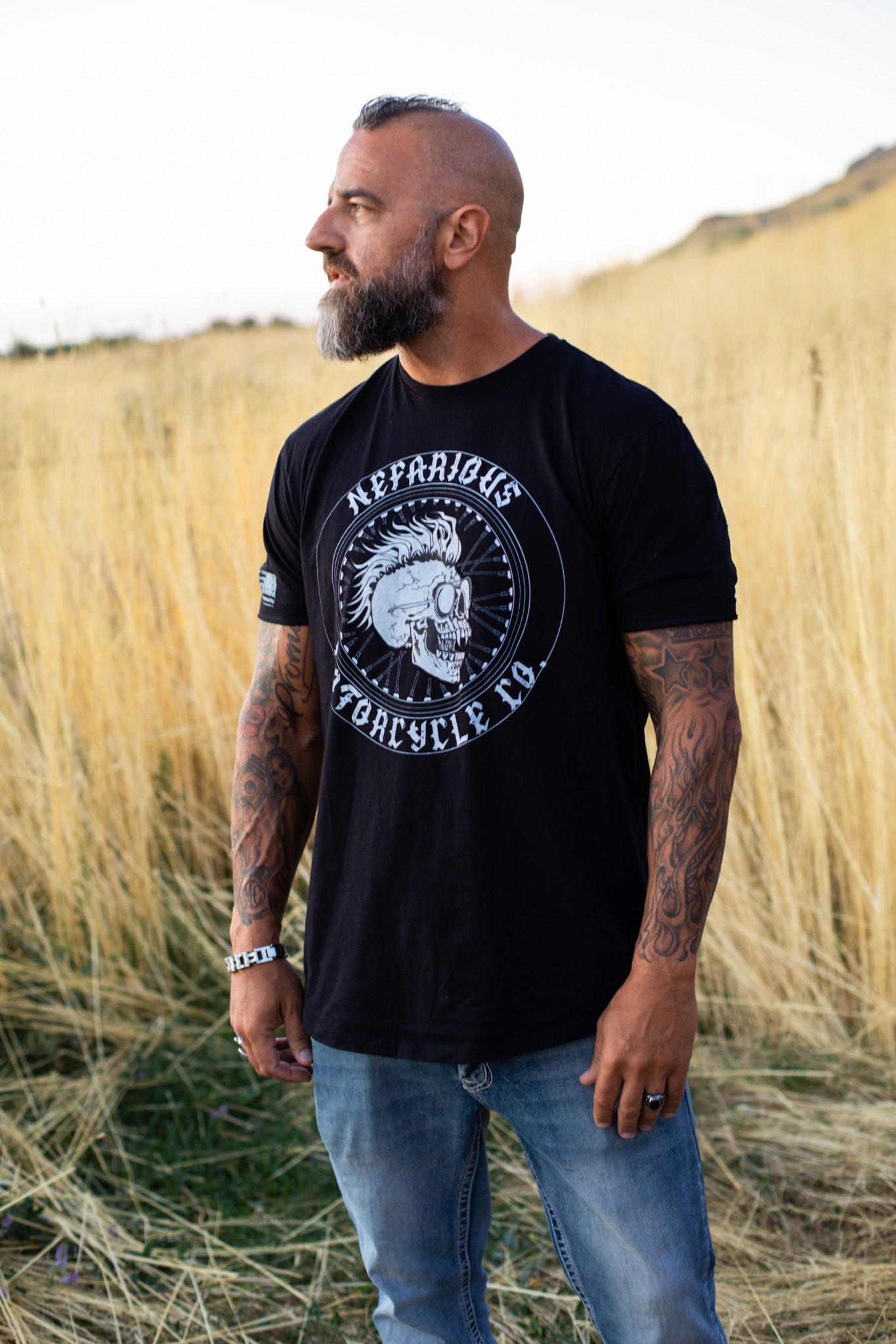 Nefarious Logo - Long Body Tee - 4-5 inches of more coverage!