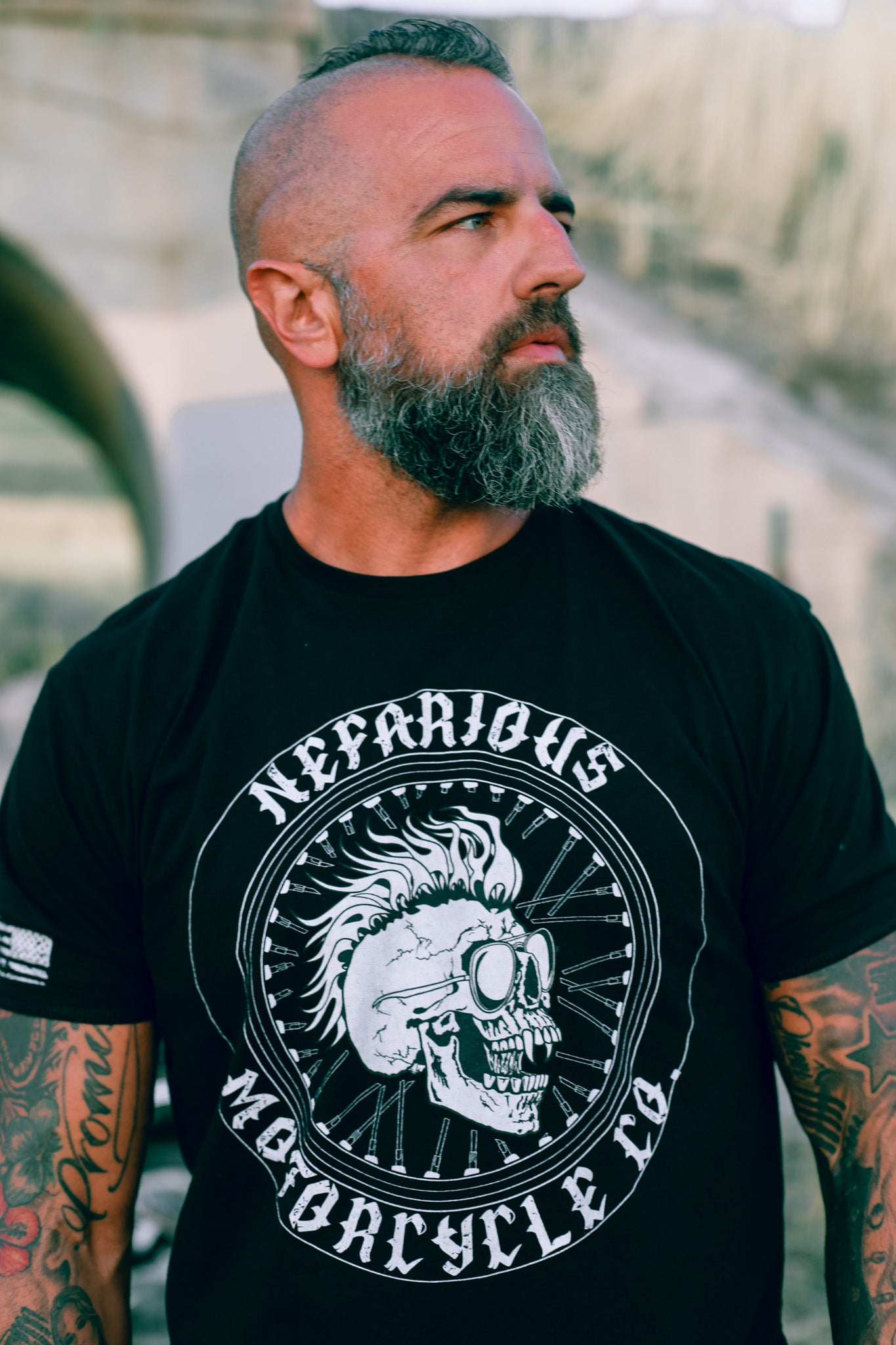 Nefarious Logo - Long Body Tee - 4-5 inches of more coverage!