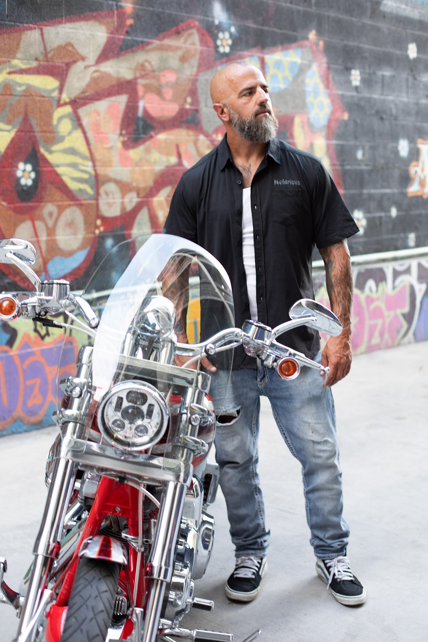 Skull & Pistons - Perforated Woven Short Sleeve Button-Up Shirt