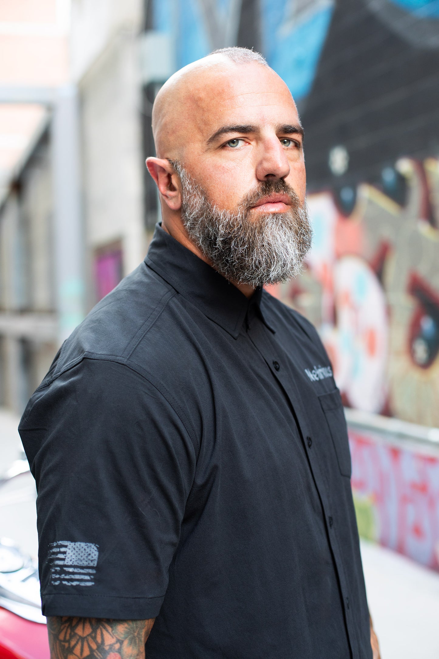 Skull & Pistons - Perforated Woven Short Sleeve Button-Up Shirt