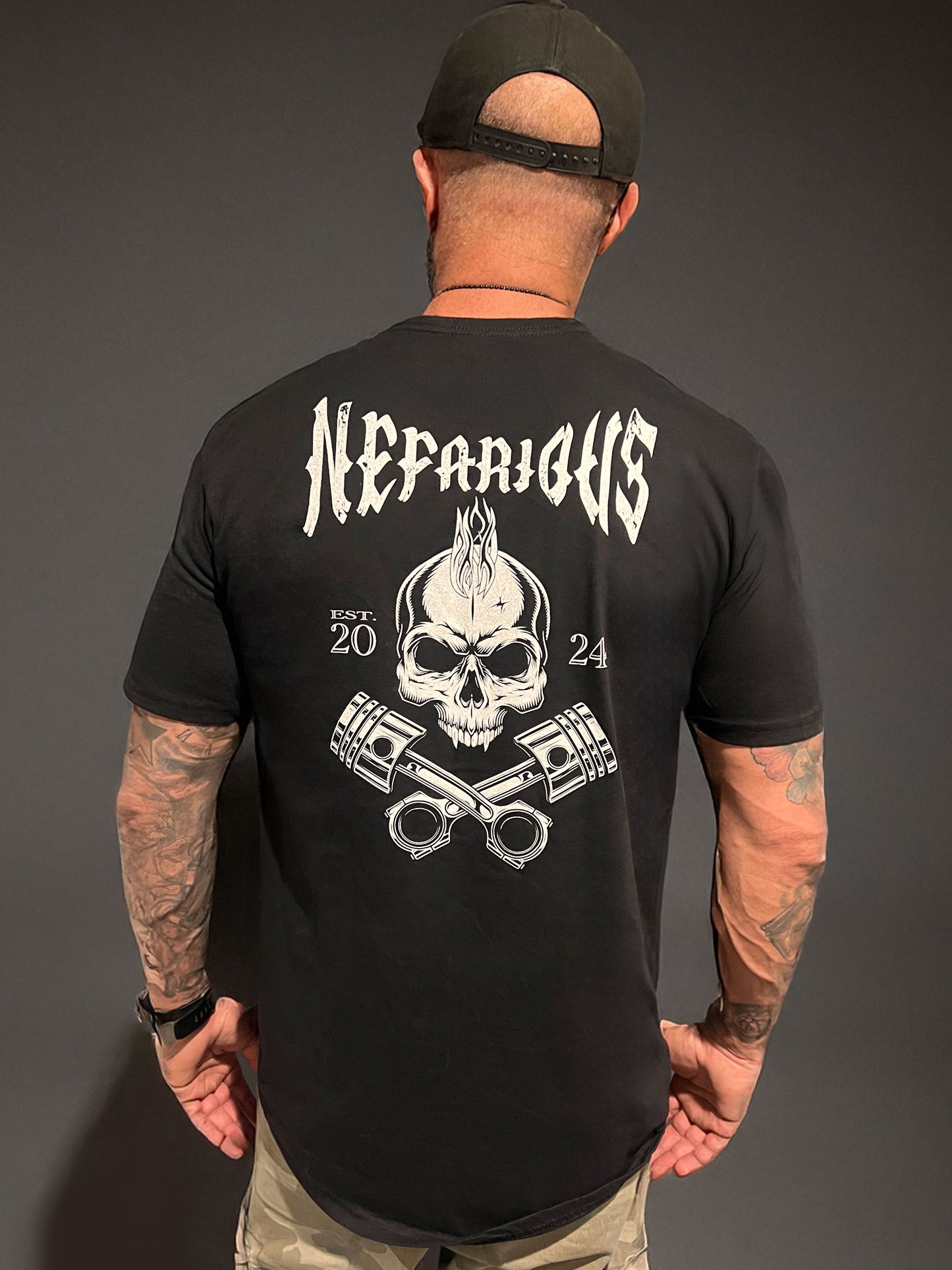 Skull & Pistons - Long Body Tee - 4-5 inches of more coverage!