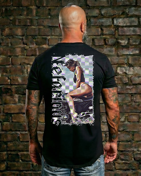 Vintage Checkered Crush - Long Body Tee - 4-5 inches of more coverage!