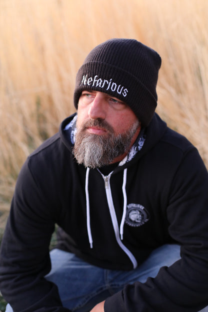 Nefarious Black Beanie