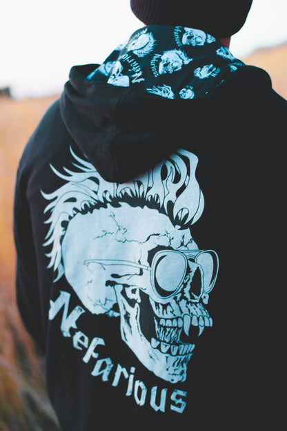 OG Skull Zip Hoodie - Patterned Hood