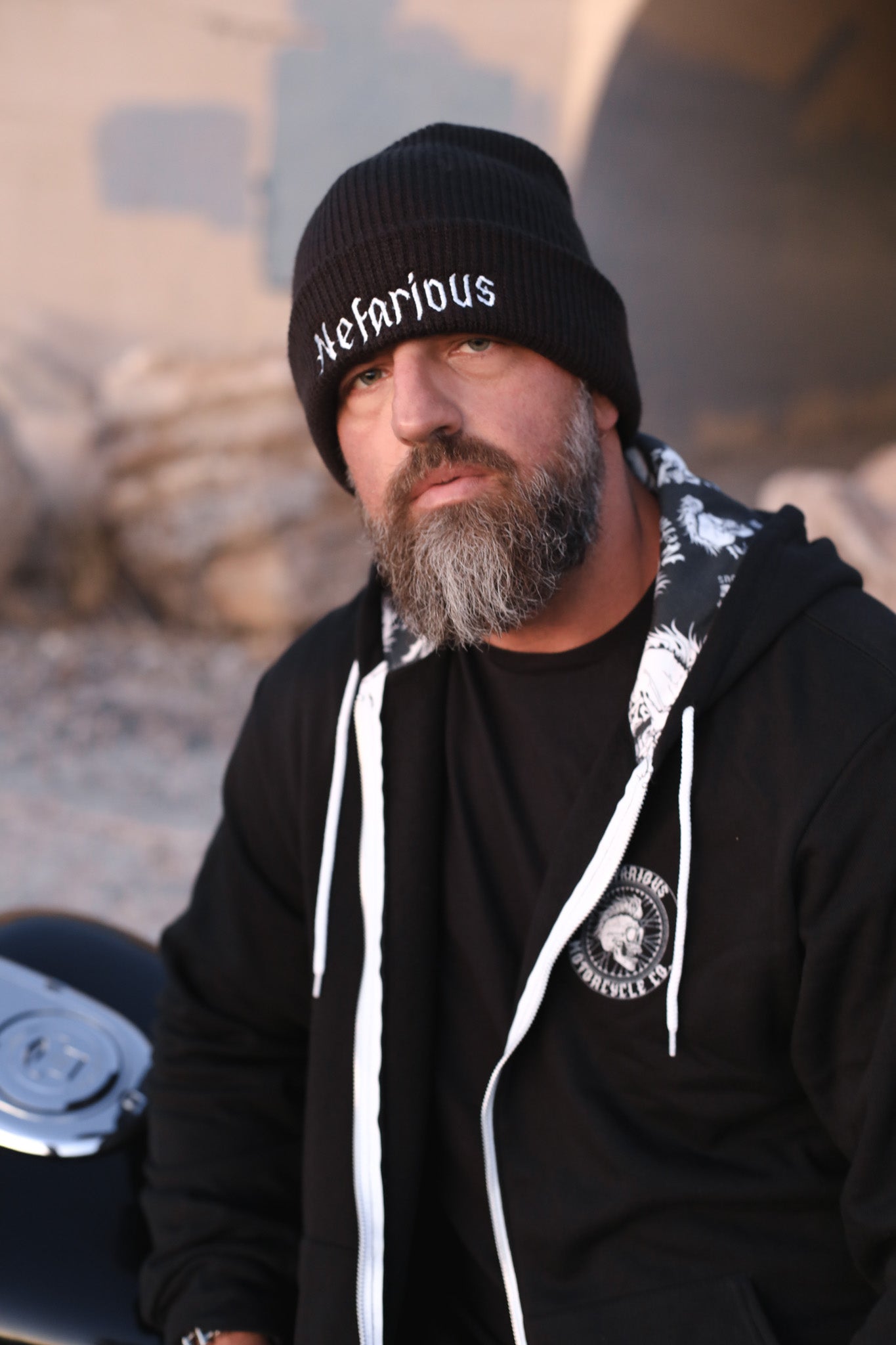 Nefarious Black Beanie