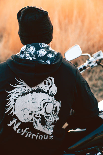 OG Skull Zip Hoodie - Patterned Hood